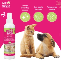 CHAMPÚ BIO EN SECO CON ACEITE DE ARGÁN PARA PERROS Y GATOS 250ml